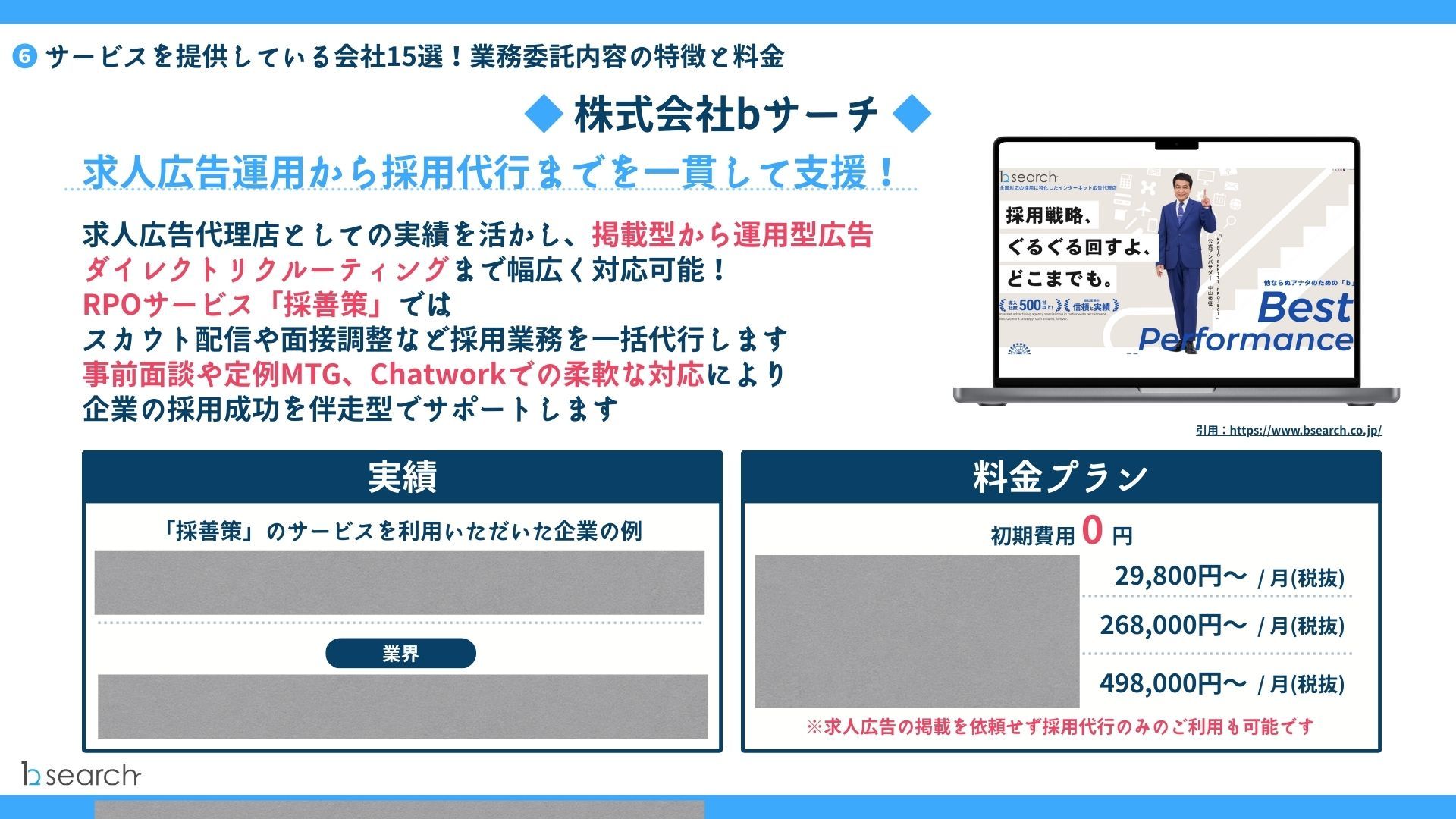 採用代行（RPO）サービス15社を比較！料金や特徴を徹底解説