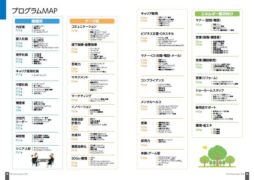 約200件の研修一覧から「階層別」「テーマ別」で選べます！