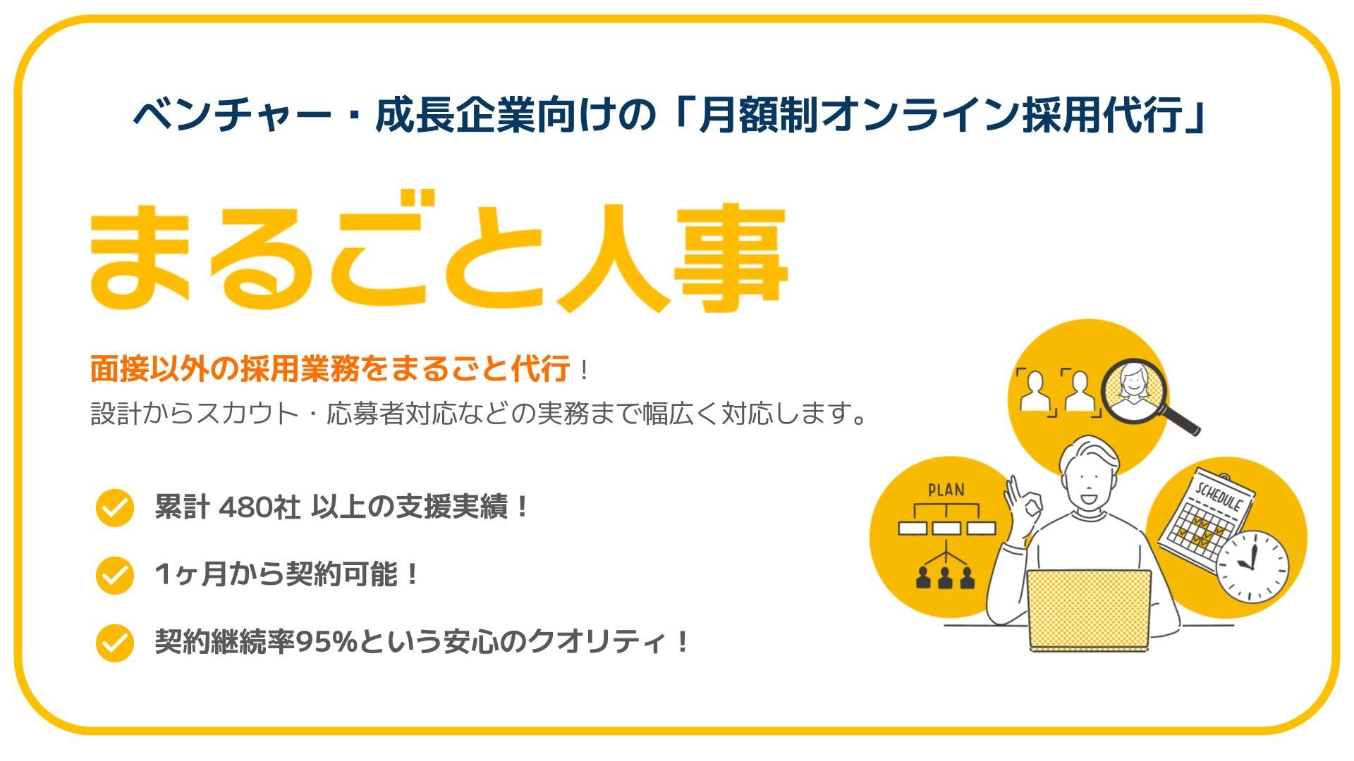 成長企業向けの「月額制オンライン採用代行」