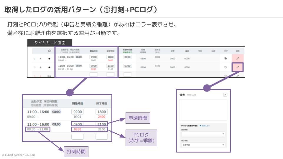 実際の差分理由記載画面