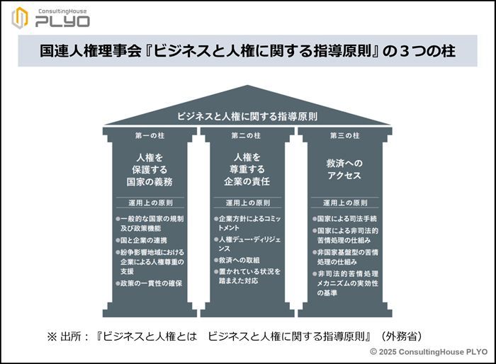 国連人権理事会『ビジネスと人権に関する指導原則』の3つの柱